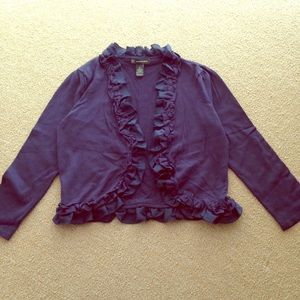 INC Dark blue crop cardigan